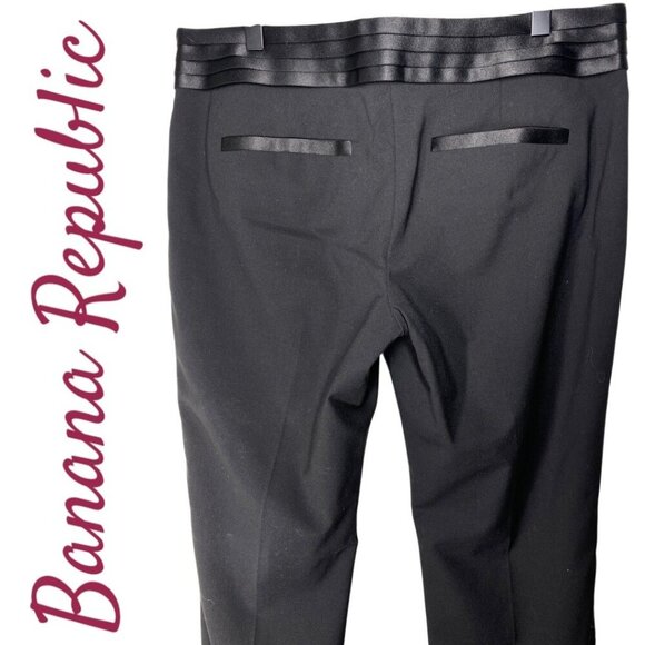 BANANA REPUBLIC LOGAN FIT BLACK TUXEXO PANTS SATIN CUMMERBUND, SIZE 6 - Picture 3 of 9